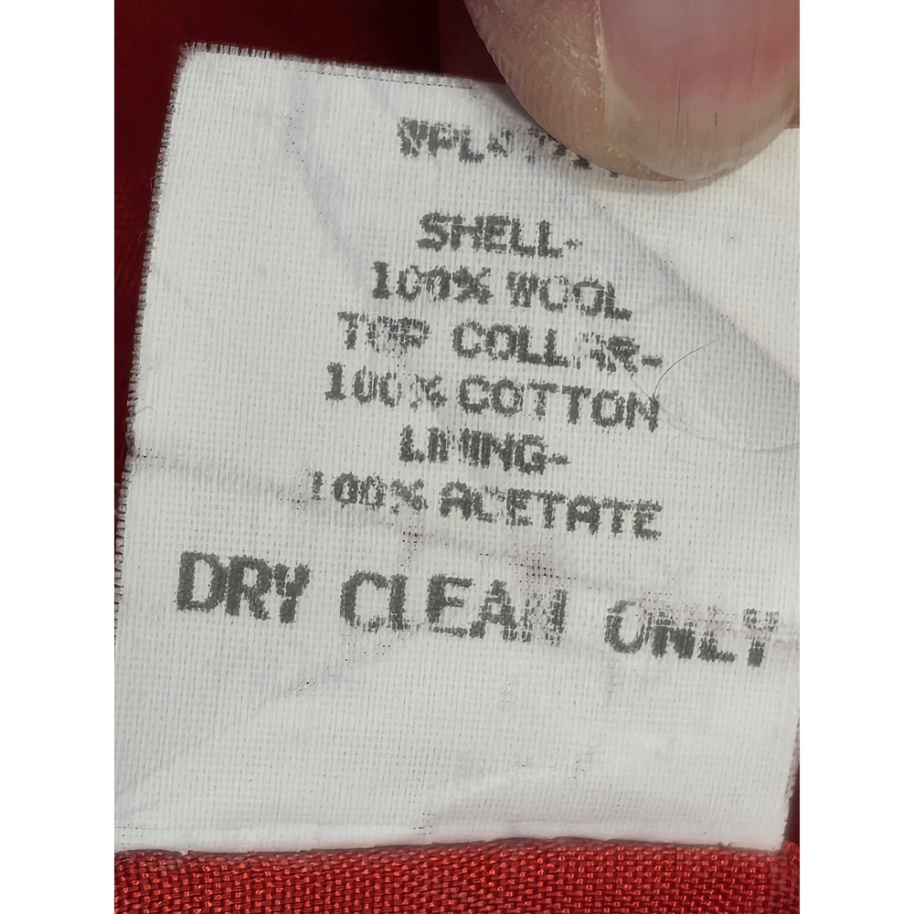 Hastings & Smith Red 100% Wool Blazer Black Velvet Collar Gold Button Petite 12 - Picture 4 of 10